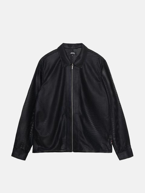 Stussy ZIP SHIRT PERFORATED LEATHER