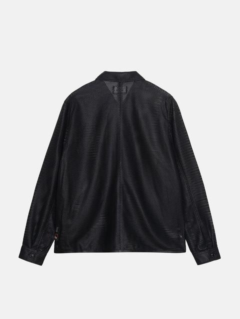 Stussy ZIP SHIRT PERFORATED LEATHER