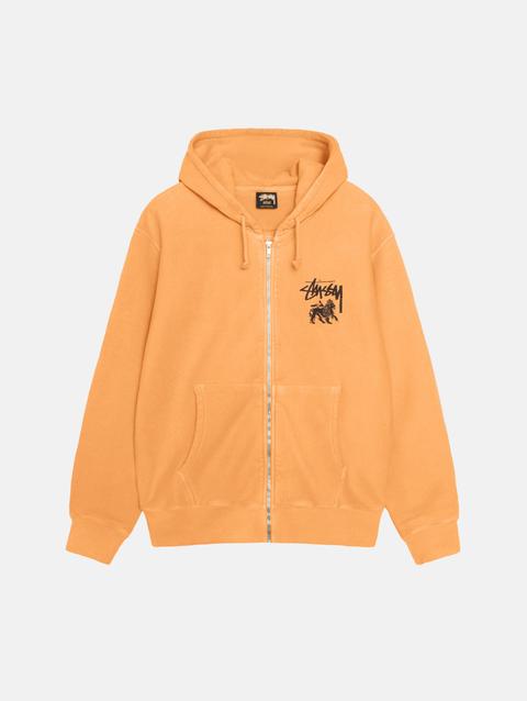 Stussy RASTA LION ZIP HOODIE PIGMENT DYED