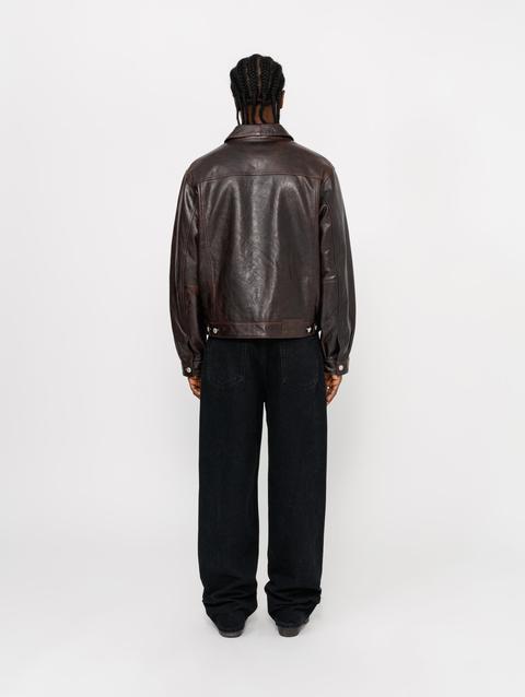 Stussy TRUCKER JACKET LEATHER