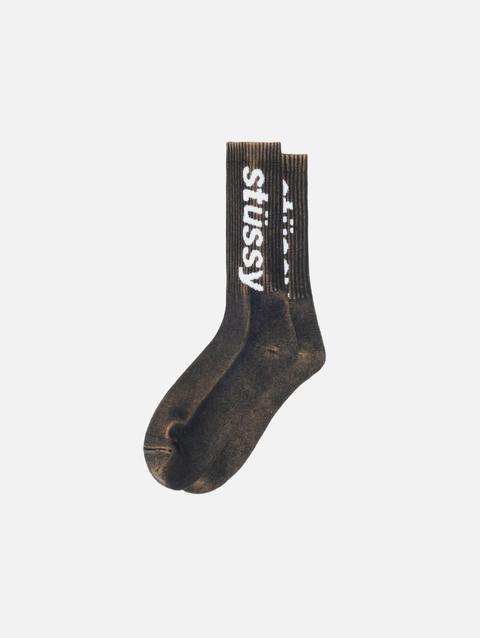 Stussy WASHED HELVETICA CREW SOCK