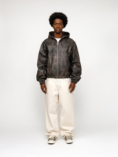 Stussy WORK JACKET STONEWASH LEATHER